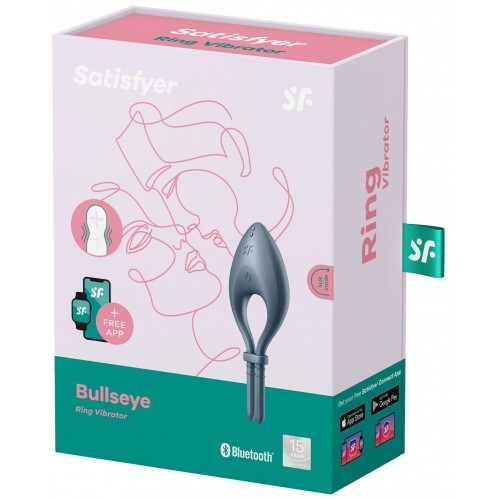 Ρυθμιζόμενο Satisfyer Bullseye δαχτυλίδι με έλεγχο εφαρμογής τηλεφώνου Γκρι