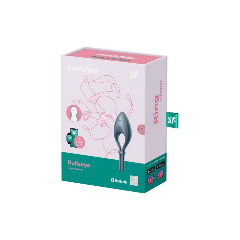 Ρυθμιζόμενο Satisfyer Bullseye δαχτυλίδι με έλεγχο εφαρμογής τηλεφώνου Γκρι