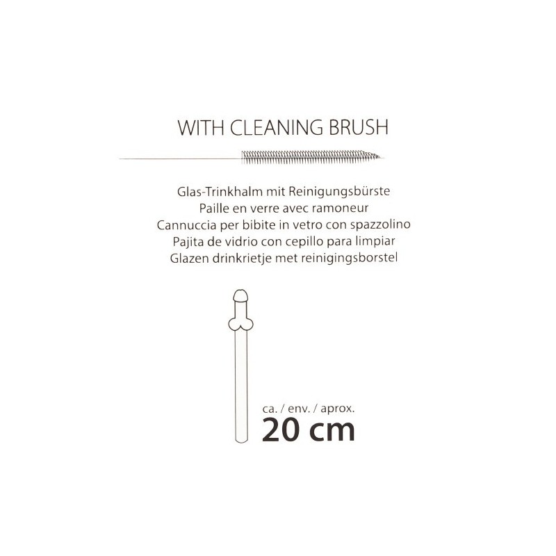 Γυάλινα Καλαμάκια σε σχήμα Πέους 4 τμχ