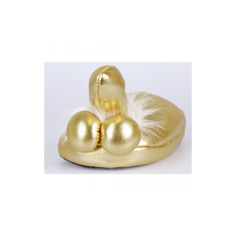 Gold Slippers with Penis