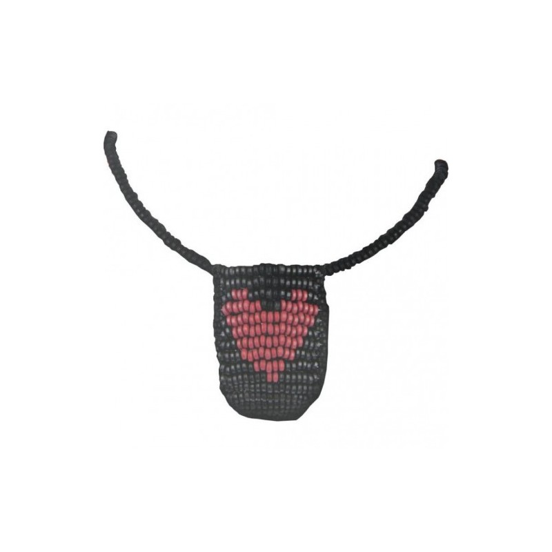 Καραμελένιο μαύρο μέ κόκκινο σέξι ανδρικό στρίνγκ