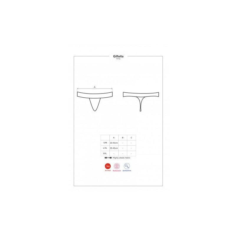 Obsessive Giftella Κόκκινο στρίνγκ με φιόγκο