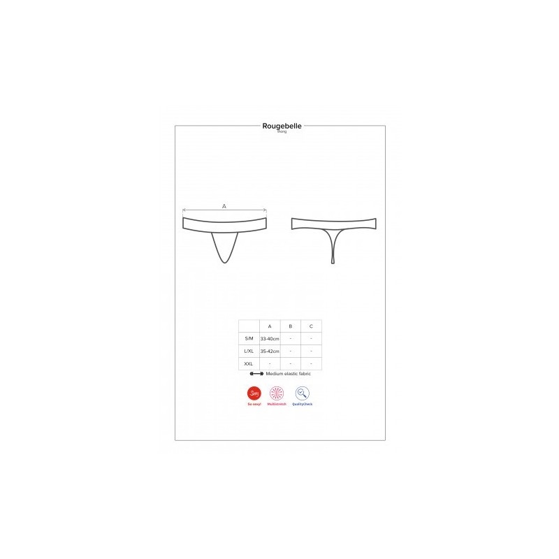 Obsessive Rougebelle Σέξυ κόκκινο στρίνγκ με δαντέλα