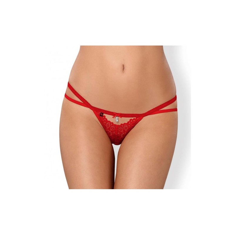 Obsessive Red Thong with Straps