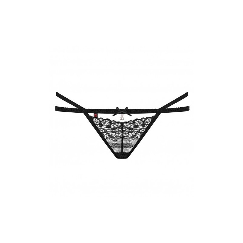 Obsessive Black Thong with Straps