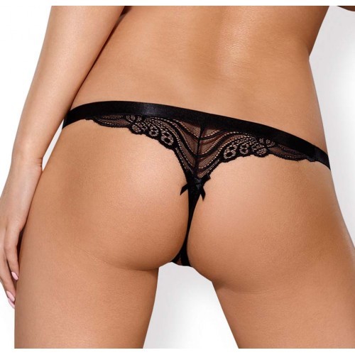 Obsessive Spicy Crotchless Thong Black