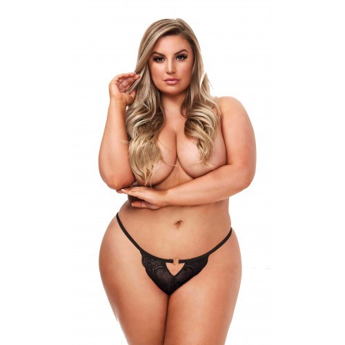 Baci Black Lace Open Crotch Panty Black QS