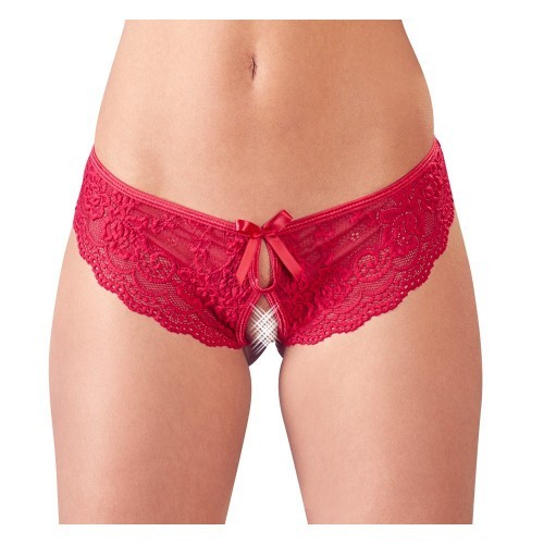 Floral Lace Crotchless Briefs