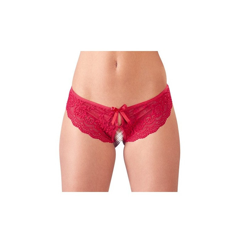 Floral Lace Crotchless Briefs