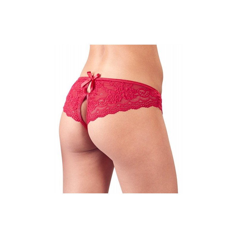 Floral Lace Crotchless Briefs