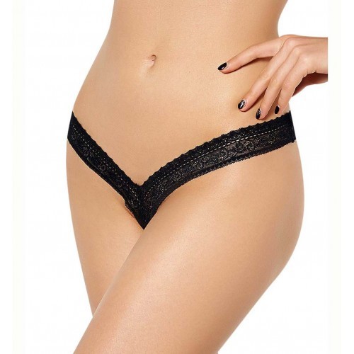 Plus Size Tiny Lace Black String