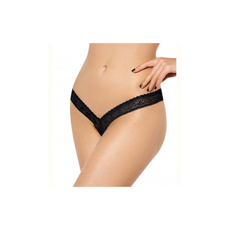 Plus Size Tiny Lace Black String