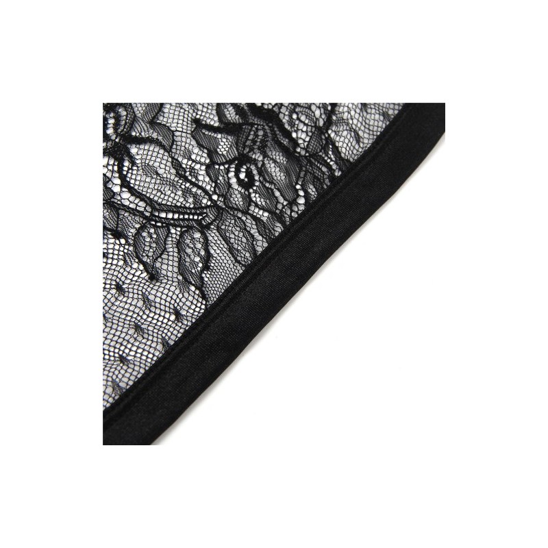 Provocative Black Lace Knickers with Bow Back