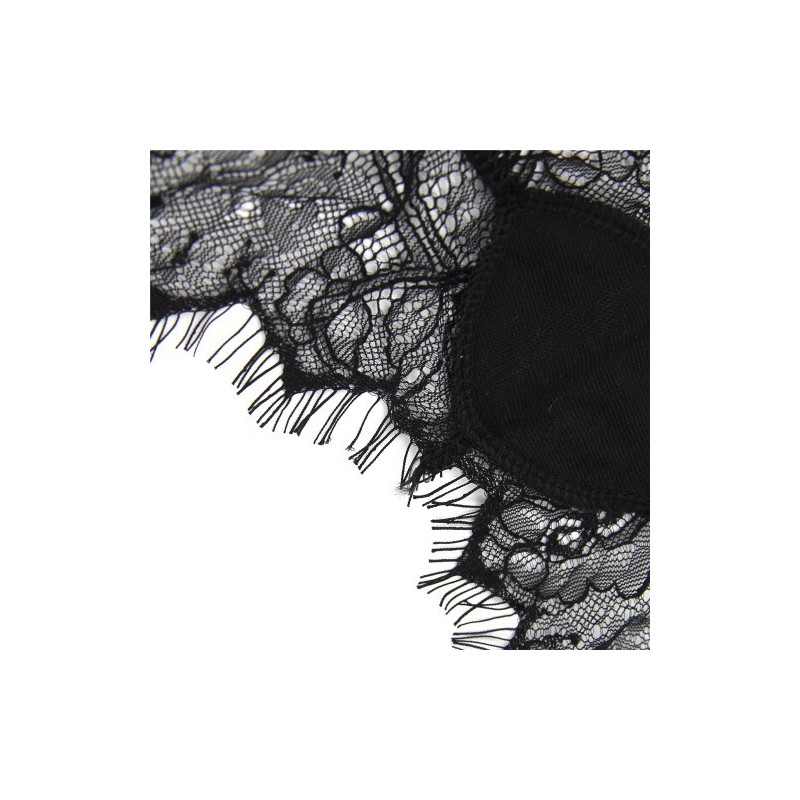 Black Lace Knickers with Red Bow Back