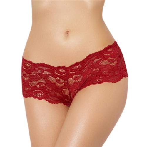 Hot Red Floral Lace Short
