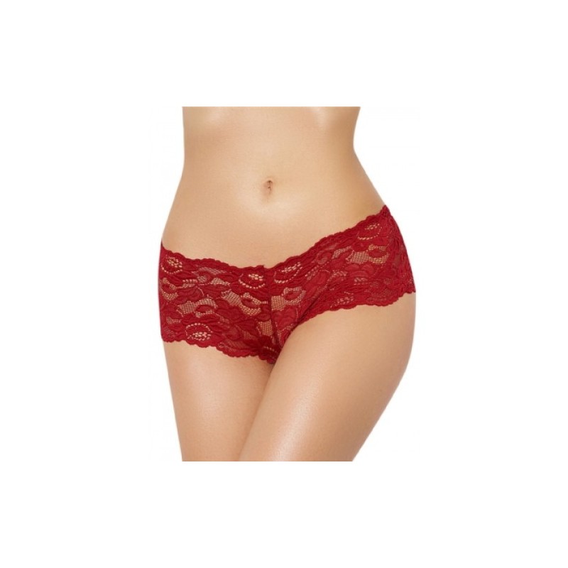 Hot Red Floral Lace Short
