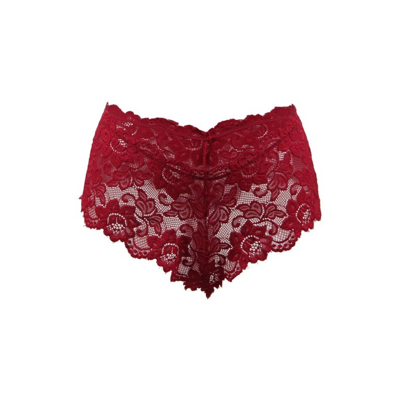 Hot Red Floral Lace Short