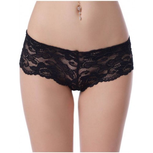 Flirty Black Floral Lace Short