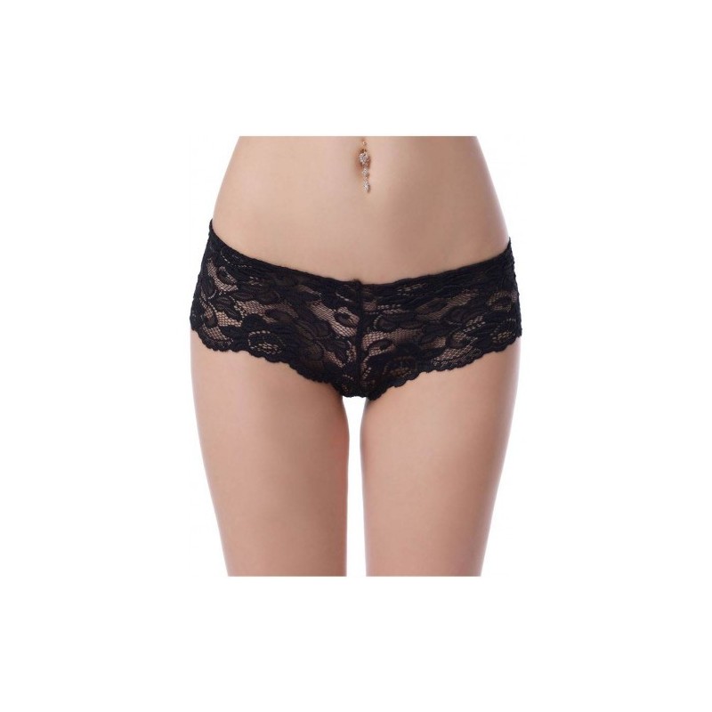 Flirty Black Floral Lace Short