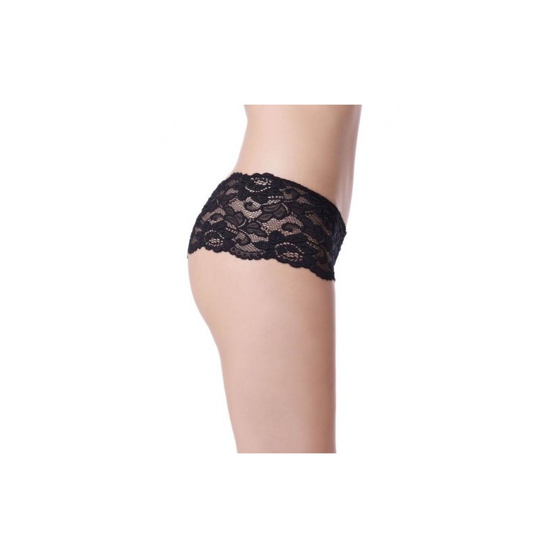 Flirty Black Floral Lace Short