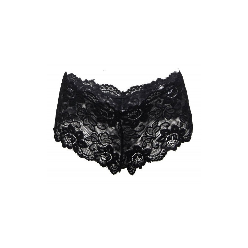 Flirty Black Floral Lace Short