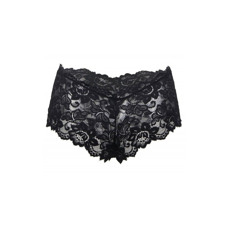 Flirty Black Floral Lace Short