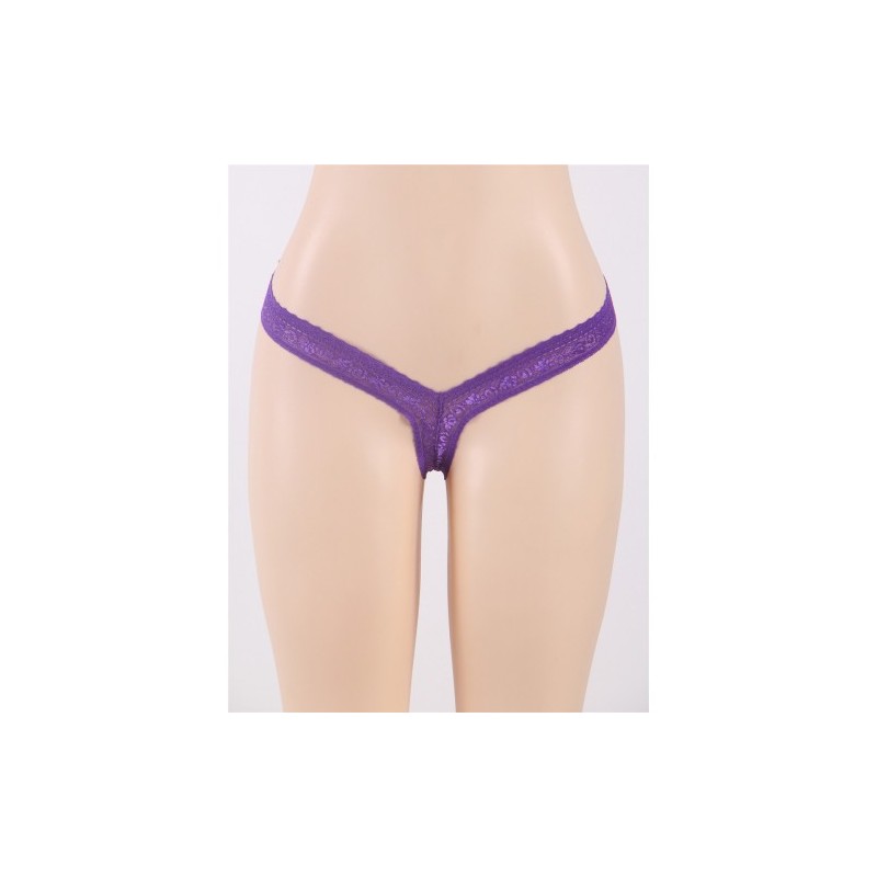 Low-Rise Lace String Purple