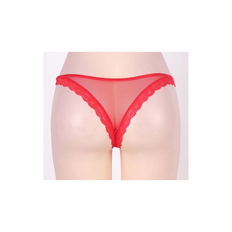 Cheeky Red Fishnet Panty
