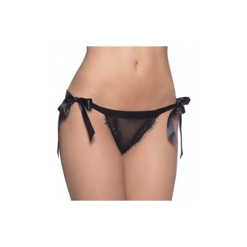 Charming Black Panty with Satin Ties