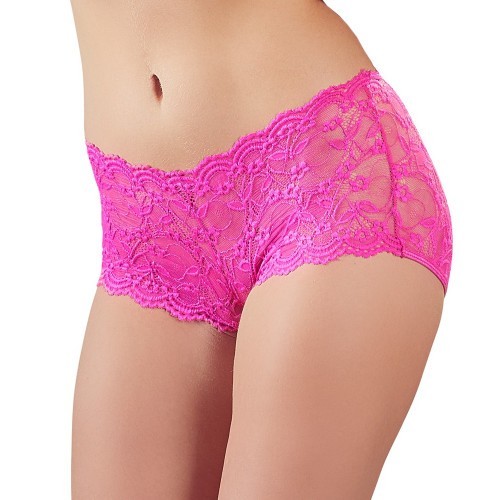 Lace Panty with Open Buttocks Pink