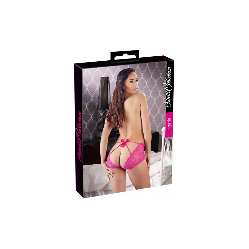 Lace Panty with Open Buttocks Pink