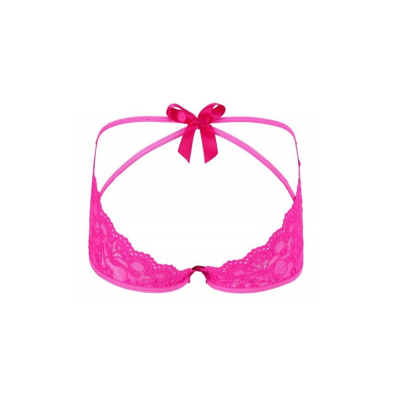 Lace Panty with Open Buttocks Pink