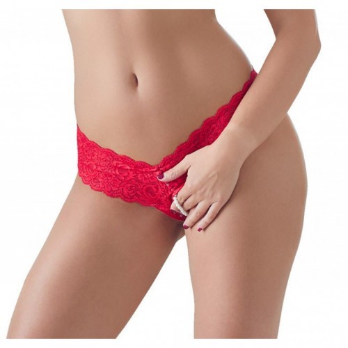 Red Lace String with Pearls