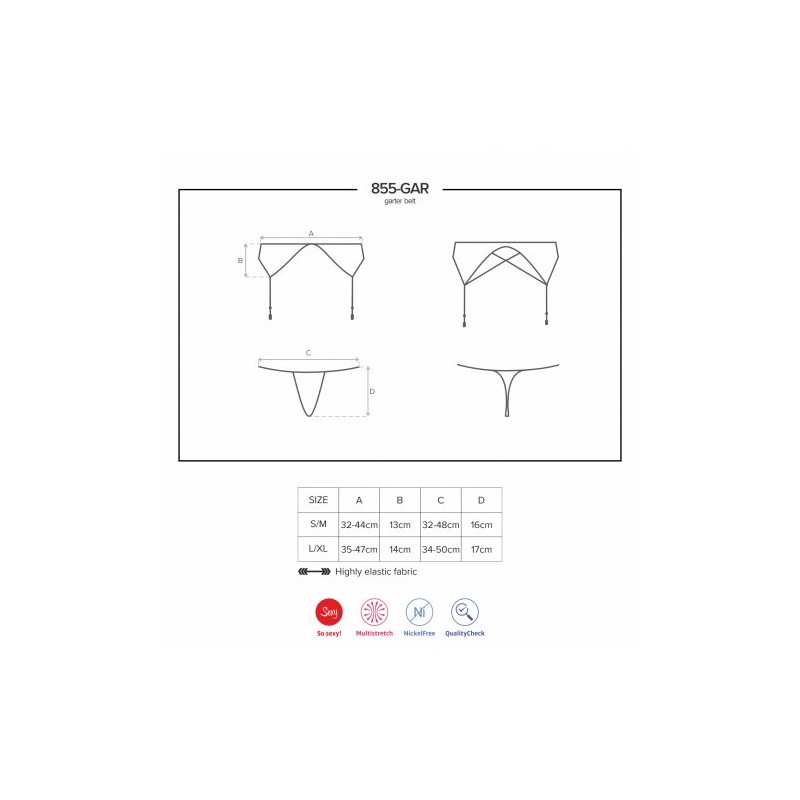 Obsessive Κόκκινη Ζαρτιέρα Με Στρίνγκ