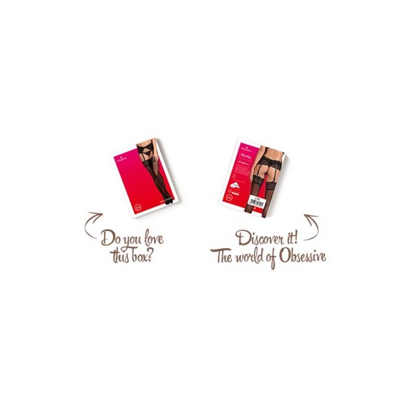 Obsessive Mixty Σέξυ μαύρες κάλτσες με δαντέλα