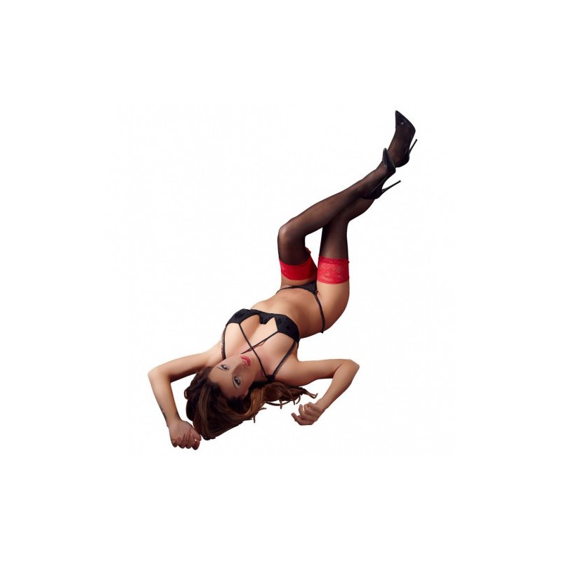 Cottelli Hold-Ups with red Lace