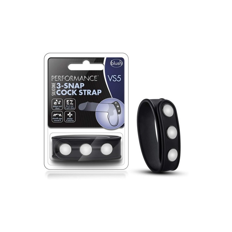 Δαχτυλίδι πέους VS5 3 Snap Cock Strap Black