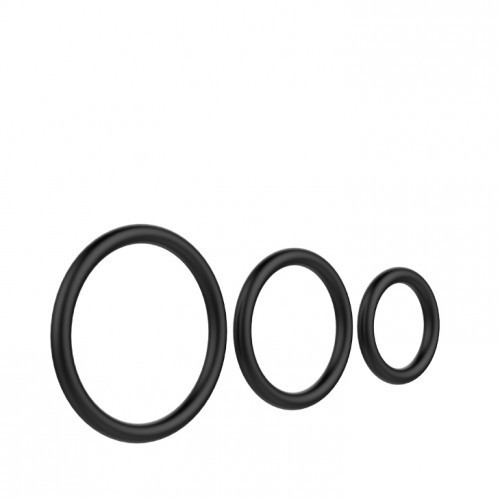 Σετ Τρία Ελαστικά Μαύρα δαχτυλίδια Στύσης Πέους και Όρχεων
