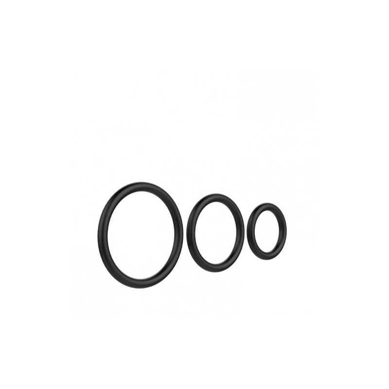Σετ Τρία Ελαστικά Μαύρα δαχτυλίδια Στύσης Πέους και Όρχεων