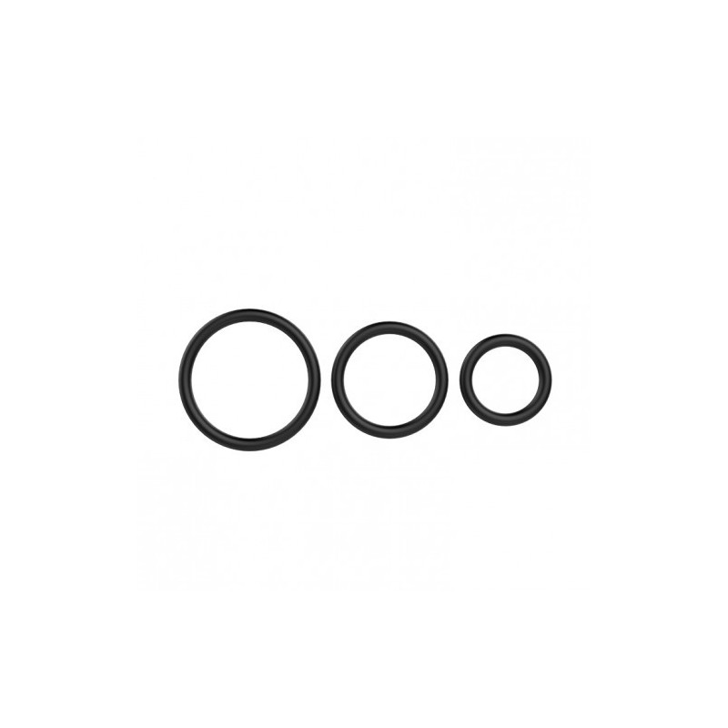 Σετ Τρία Ελαστικά Μαύρα δαχτυλίδια Στύσης Πέους και Όρχεων