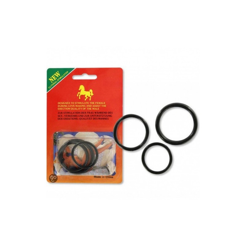 Σέτ τριών μαύρων σιλικονάτων δαxτυλιδιών