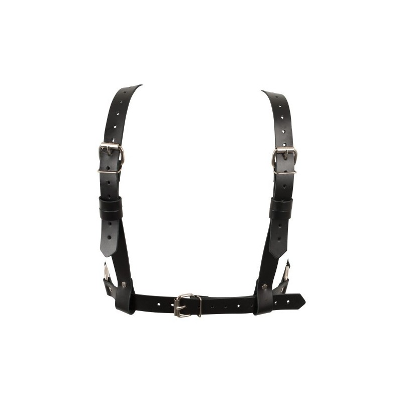 ZADO Leather Chest Harness With Metal Rings