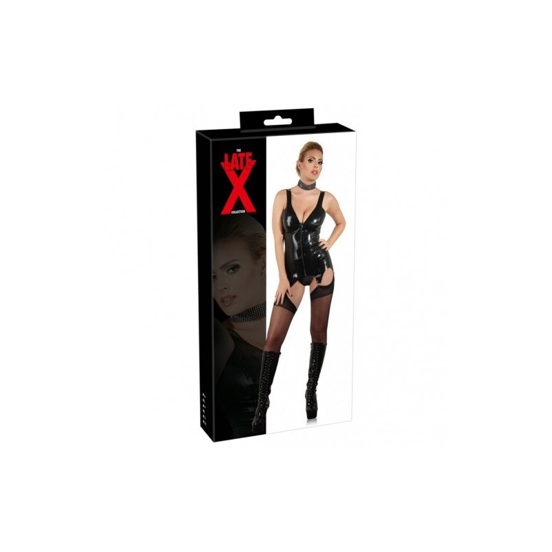 Black Latex Suspender Basque