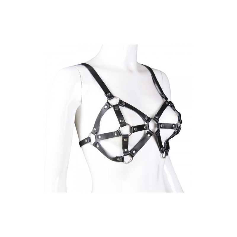 Naughty Toys Leather Strappy Bra