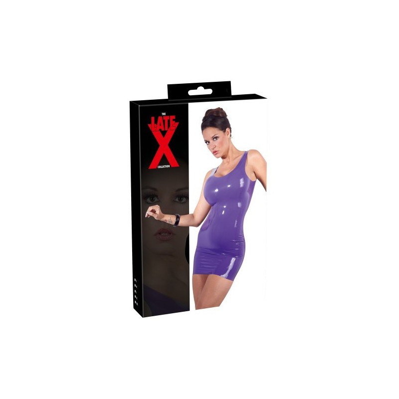 Purple Latex Mini Dress