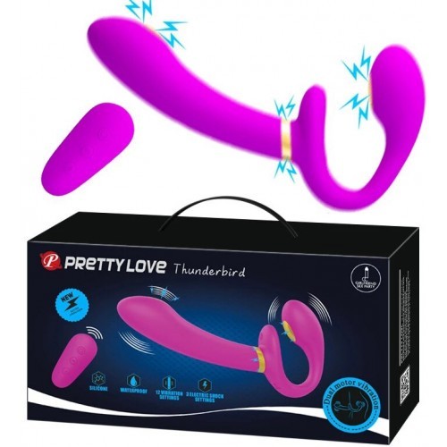Pretty Love Thunderbird Wireless Electric Shock Strapless Strap-on