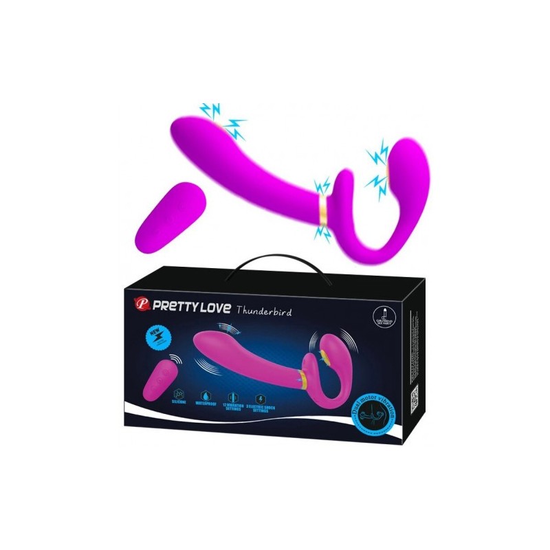 Pretty Love Thunderbird Wireless Electric Shock Strapless Strap-on