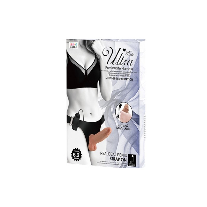 Δονούμενη Ζώνη Στραπόν Ενός Μεγέθους με Ντίλντο 16εκ