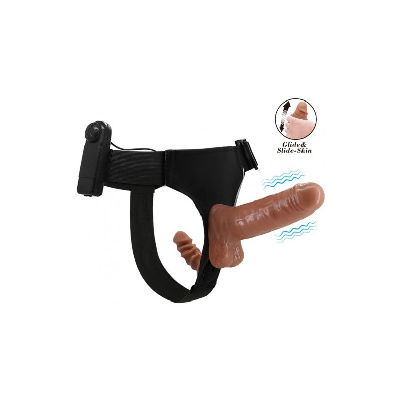 Δονούμενη Ζώνη Στραπόν Ενός Μεγέθους με Διπλό Ντίλντο 16εκ