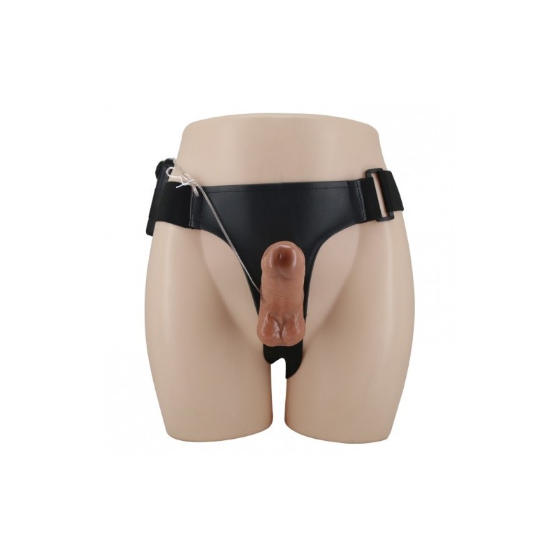 Δονούμενη Ζώνη Στραπόν Ενός Μεγέθους με Διπλό Ντίλντο 16εκ